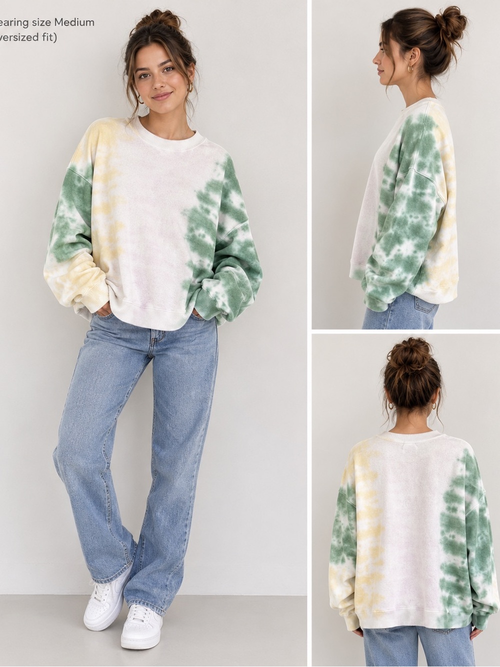 American Eagle Pastel Tie Dye Oversized Crewneck Sweatshirt Medium